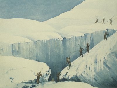 Beim Aufstieg, aus Ein Bericht über einen Aufstieg zum Gipfel des Mont Blanc von Charles Fellows (1799-1860), veröffentlicht 1827 von English School